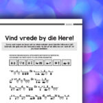 Jy kan jou vrede by die Here vind